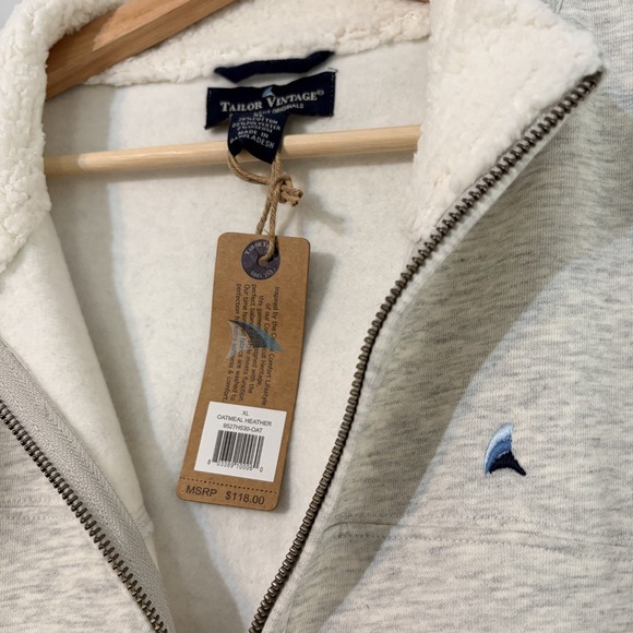 Tailor Vintage Grey Long Sleeve Pullover Sweatshirt Zip Men's Size XL - Picture 4 of 5